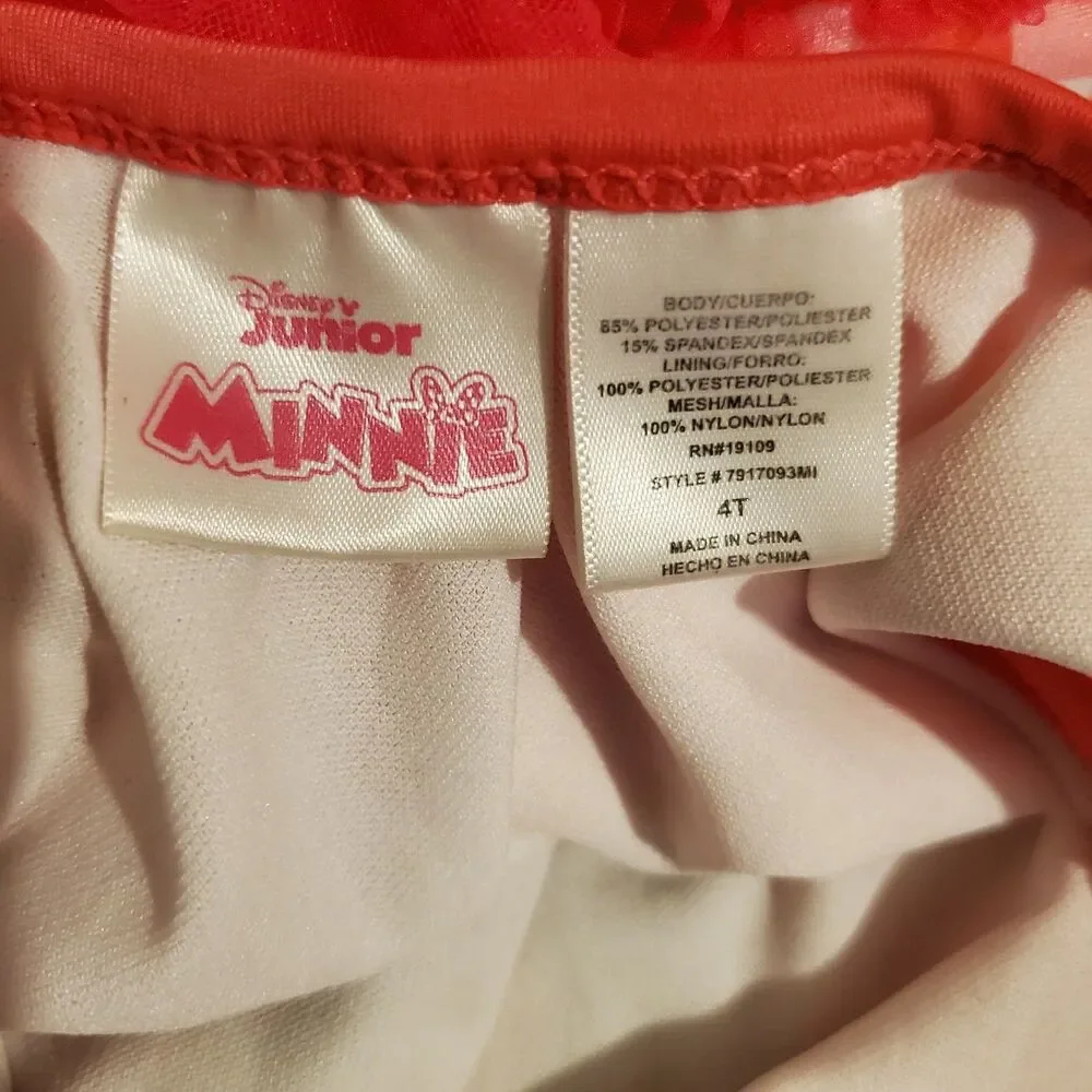 Disney Junior Minnie Mouse Tutu Swimsuit 4T - Hot Pink Gingham - 0401